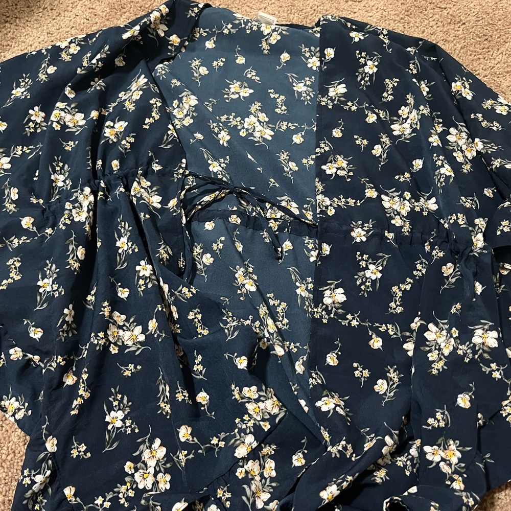 Blue floral kimono